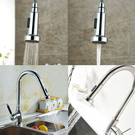 Multi Function Pull-Out Kitchen Tap Spray Head Replacement Shower Head For Kitchen Bathroom Mixer Tap , Universal G 1/2-inch(61003 Electroplating CP1PCS) 4 Multi Function Pull-Out Kitchen Tap Spray Head Replacement Shower Head For Kitchen Bathroom Mixer Tap , Universal G 1/2-inch(61003 Electroplating CP1PCS) - Image 2