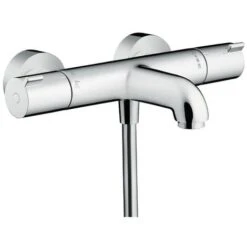 Hansgrohe Ecostat Set Thermostatic Bath/shower Mixer + Hand Shower 105mm 3 Jets + Shower Hose 125cm + Wall Bracket, Chrome -Bathroom Faucet Store 90872307 3