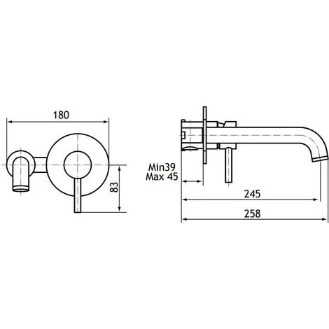 Aquarius Curve Wall Mounted Bath Filler Tap Brushed Brass AQ791009 4 Aquarius Curve Wall Mounted Bath Filler Tap Brushed Brass AQ791009 - Image 2