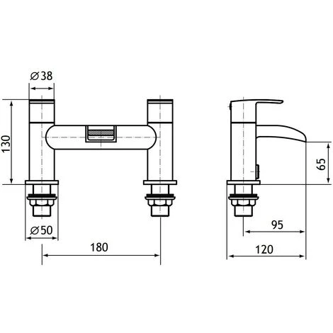 Aquarius Niagara Waterfall Bath Filler Tap Black AQ791018 4 Aquarius Niagara Waterfall Bath Filler Tap Black AQ791018 - Image 2