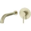 Aquarius Curve Wall Mounted Basin Tap Brushed Brass AQ791006