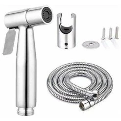 Handheld Bidet Sprayer, Brushed Nickel Stainless Steel Sprayer Set, Bathroom Diaper Cleaner, Portable Stainless Steel Shower Nozzle