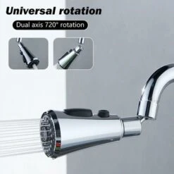 Faucet Head, Kitchen Sink Extension With 360° Rotating Spout Spray Head With 3 Modes Faucet Nozzle Adjustment, Shower Faucet Aerator (Black) 11 Faucet Head, Kitchen Sink Extension With 360° Rotating Spout Spray Head With 3 Modes Faucet Nozzle Adjustment, Shower Faucet Aerator (Black) -Bathroom Faucet Store 91173006 5