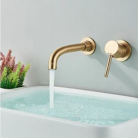 Concealed Basin Faucet Rea Lungo Long Brush Gold + Box 6 Concealed Basin Faucet Rea Lungo Long Brush Gold + Box - Image 4