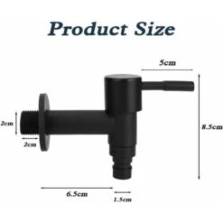 Stainless Steel Wall Mounted Garden Faucet, 1 Piece G1/2 Inch Wall Mounted Wash Faucet Balcony Bathroom Kitchen Garden Wash Faucet (Black) 9 Stainless Steel Wall Mounted Garden Faucet, 1 Piece G1/2 Inch Wall Mounted Wash Faucet Balcony Bathroom Kitchen Garden Wash Faucet (Black) -Bathroom Faucet Store 91889417 3