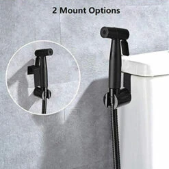 Black Stainless Steel Toilet Shower Kit Toilet Faucet With Sprayer For Daily Personal Hygiene, Wall Hose Set -Bathroom Faucet Store 91890035 5