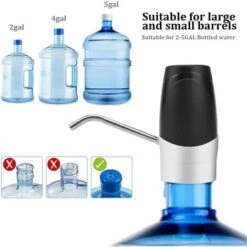 Bottle Water Pump Compatible With Universal 2-5 Gallon Bottle, USB Rechargeable Battery Charging Automatic Drinking Water Pump, Portable Electric Water Dispenser For Home, Kitchen, Office, Camping -Bathroom Faucet Store 92865539 4