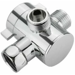 Bath Shower Head Arm Mounted Diverter Valve With 1/2 Inch 3 Way T-Adapter -Bathroom Faucet Store 93408083 4