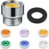 7 Shower Water Flow Saver Adapter Set With Flow Restrictor 1/2 Inch Flow Restrictor 1.2/ 1.5/ 1.8/ 2/ 2.2/ 2 Flow Control Valve .5GPM -Bathroom Faucet Store 93500964 1