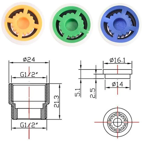 Shower Flow Restrictor Set, Shower Flow Restrictor Shower Head For Shower Hotel Bathroom Toilet (4 Pieces) 5 Shower Flow Restrictor Set, Shower Flow Restrictor Shower Head For Shower Hotel Bathroom Toilet (4 Pieces) - Image 3