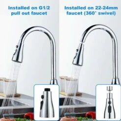 Kitchen Sink Faucet Sprayer 360 Degrees, 3 Modes Kitchen Faucet Nozzle With Aerator -Bathroom Faucet Store 93518911 5
