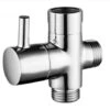 T-Adapter With Shut-off Valve, Ceramic Core, 3 Way Brass M/F Bathroom Connector For Toilet, Bidet 2 T-Adapter With Shut-off Valve, Ceramic Core, 3 Way Brass M/F Bathroom Connector For Toilet, Bidet -Bathroom Faucet Store 93525297 1