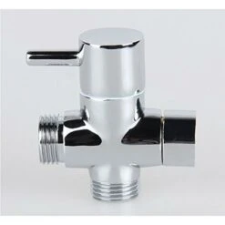 T-Adapter With Shut-off Valve, Ceramic Core, 3 Way Brass M/F Bathroom Connector For Toilet, Bidet -Bathroom Faucet Store 93525297 4