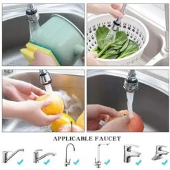 [Pack Of 2 Products] Kitchen Faucet Nozzle, 360° Swivel Kitchen Faucet Head, Water Saver For Faucet, Faucet Aerator, Faucet Aerator, Kitchen Faucet Adapter -Bathroom Faucet Store 93553353 4