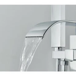 Robinet Baignoire Ilot Autoportante Mitigeur Baignoire Robinet Baignoire Îlot Bain Mélangeur Sur Pied Avec Douchette Chromé -Bathroom Faucet Store 93559417 2