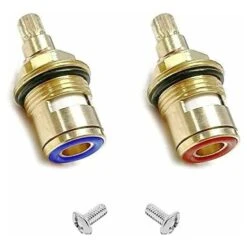 Moapei 2pcs Ceramic Disc Head,Ceramic Cartridge Mixer Tap 1/2 Turn Gasket Ceramic Faucet Head Explosion Proof Rust Proof Corrosion Proof For Bathroom Kitchen Home Faucet