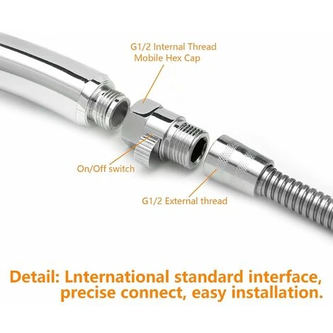 DENUOTOP Shower Head Shut-Off Flow Control Shut-off Valve Brass Flow Faucet Universal Replacement Part 7 DENUOTOP Shower Head Shut-Off Flow Control Shut-off Valve Brass Flow Faucet Universal Replacement Part - Image 5