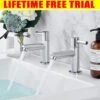 Pair Bathroom Sink Twin Taps Bath Basin Mini Mixer Modern Chrome Hot & Cold Water Kitchen Faucets Water Saving -Bathroom Faucet Store 94588986 1