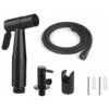 WC Hand Shower Kit, 1.5 M Hose And Support, G1/2 Adapters Black -Bathroom Faucet Store 94721257 1