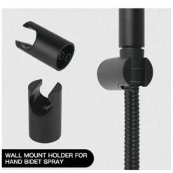 WC Hand Shower Kit, 1.5 M Hose And Support, G1/2 Adapters Black -Bathroom Faucet Store 94721257 4