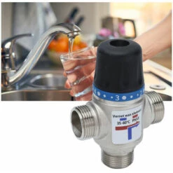 Thermostatic Mixing Valve Temperature Control Device With Automatic Shut-off Large Flow Mixer (G3/4 Inch) 9 Thermostatic Mixing Valve Temperature Control Device With Automatic Shut-off Large Flow Mixer (G3/4 Inch) -Bathroom Faucet Store 95064439 3