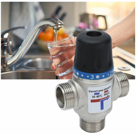 Thermostatic Mixing Valve Temperature Control Device With Automatic Shut-off Large Flow Mixer (G3/4 Inch) 5 Thermostatic Mixing Valve Temperature Control Device With Automatic Shut-off Large Flow Mixer (G3/4 Inch) - Image 3