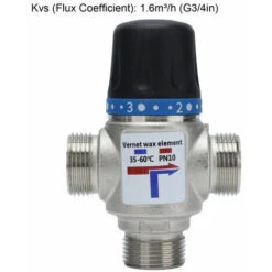 Thermostatic Mixing Valve Temperature Control Device With Automatic Shut-off Large Flow Mixer (G3/4 Inch) 10 Thermostatic Mixing Valve Temperature Control Device With Automatic Shut-off Large Flow Mixer (G3/4 Inch) -Bathroom Faucet Store 95064439 4