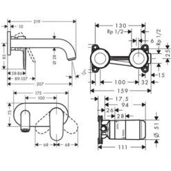 Hansgrohe Vernis Blend Set Concealed Wall-mounted Washbasin Mixer, 207 Mm Spout + Concealed Body, Matt Black (71576670-SET) -Bathroom Faucet Store 95363475 4