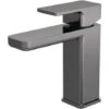 Nuie Windon Brushed Gunmetal Mono Basin Mixer Tap With Push Button Waste - WIN705 -Bathroom Faucet Store 95410352 1