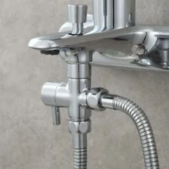 1/2 Inch Diverter Valve Shower Adapter Brass 3-way Diverter Valve For Rain Shower And Shower Arm Chrome. 9 1/2 Inch Diverter Valve Shower Adapter Brass 3-way Diverter Valve For Rain Shower And Shower Arm Chrome. -Bathroom Faucet Store 95521272 3