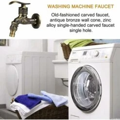 Vintage Faucet, Dragon Carved Faucet Zinc Alloy, 1/2" Wall Faucet, Antique Copper Faucet Garden, Faucet Basin Faucet For Bathroom Garden Kitchen -Bathroom Faucet Store 95521715 3