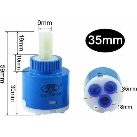 Ceramic Faucet Replacement Inner 3Pcs Ceramic Cartridge Cartridge Controller Faucet Replacement Faucet For Bathroom Mixer Tap (Blue 35Mm) 4 Ceramic Faucet Replacement Inner 3Pcs Ceramic Cartridge Cartridge Controller Faucet Replacement Faucet For Bathroom Mixer Tap (Blue 35Mm) - Image 2
