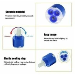 Ceramic Faucet Replacement Inner 3Pcs Ceramic Cartridge Cartridge Controller Faucet Replacement Faucet For Bathroom Mixer Tap (Blue 35Mm) 9 Ceramic Faucet Replacement Inner 3Pcs Ceramic Cartridge Cartridge Controller Faucet Replacement Faucet For Bathroom Mixer Tap (Blue 35Mm) -Bathroom Faucet Store 95647835 3