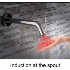 Wall Mounted Infrared Induction Sensor Water Faucet, Commercial Stainless Steel Hot And Cold Water Kitchen Sink Faucet, 2.0-5.9" Sensing Distance, For Bathroom Hotel -Bathroom Faucet Store 95709856 3
