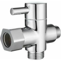 Way Valve Solid Brass 3/8-12/17T Adapter Diverter Valve For WC Toilet, Chrome Plated, DSF007D