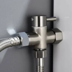 Way Valve Solid Brass 3/8-12/17T Adapter Diverter Valve For WC Toilet, Chrome Plated, DSF007D -Bathroom Faucet Store 95950094 3