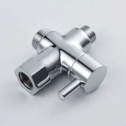 Way Valve Solid Brass 3/8-12/17T Adapter Diverter Valve For WC Toilet, Chrome Plated, DSF007D -Bathroom Faucet Store 95950094 5