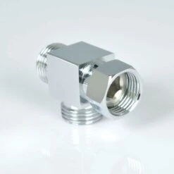 LITZEE Faucet Connector Shower Arm Brass 3 Way Diverter T For Hose Standard Connector - G1/2" System Hand Shower Replacement Part Shower Flow Control Splitter T Joint Adapter T - Brass Chrome Polished 9 LITZEE Faucet Connector Shower Arm Brass 3 Way Diverter T For Hose Standard Connector - G1/2" System Hand Shower Replacement Part Shower Flow Control Splitter T Joint Adapter T - Brass Chrome Polished -Bathroom Faucet Store 96445958 3
