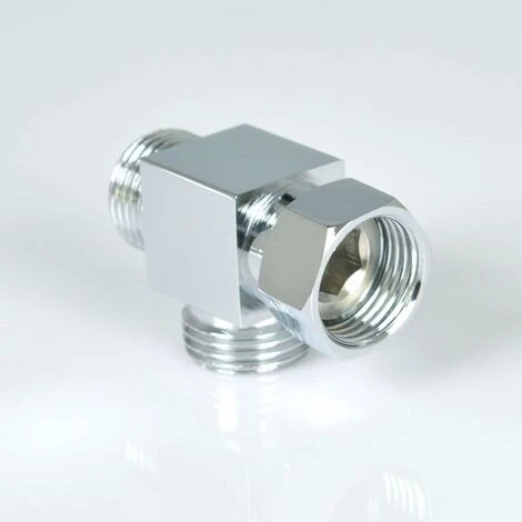 LITZEE Faucet Connector Shower Arm Brass 3 Way Diverter T For Hose Standard Connector - G1/2" System Hand Shower Replacement Part Shower Flow Control Splitter T Joint Adapter T - Brass Chrome Polished 5 LITZEE Faucet Connector Shower Arm Brass 3 Way Diverter T For Hose Standard Connector - G1/2" System Hand Shower Replacement Part Shower Flow Control Splitter T Joint Adapter T - Brass Chrome Polished - Image 3