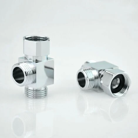 LITZEE Faucet Connector Shower Arm Brass 3 Way Diverter T For Hose Standard Connector - G1/2" System Hand Shower Replacement Part Shower Flow Control Splitter T Joint Adapter T - Brass Chrome Polished 6 LITZEE Faucet Connector Shower Arm Brass 3 Way Diverter T For Hose Standard Connector - G1/2" System Hand Shower Replacement Part Shower Flow Control Splitter T Joint Adapter T - Brass Chrome Polished - Image 4