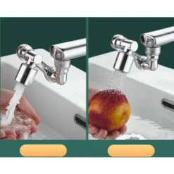 ABS Robotic Universal Arm Faucet Expander Multi-function Tube 1080 Degree Rotatable Toilet Splash-proof Head Mouth -Bathroom Faucet Store 96863762 3