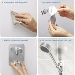 Shower Bracket, No Need To Drill Holes To Install Strong Glue With Screw Mounting Holes, The Bracket Can Be Adjusted 90 Degrees, Strong Adhesion, Waterproof 9 Shower Bracket, No Need To Drill Holes To Install Strong Glue With Screw Mounting Holes, The Bracket Can Be Adjusted 90 Degrees, Strong Adhesion, Waterproof -Bathroom Faucet Store 97100079 3