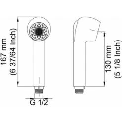 Kitchen Faucet Spray Head Replacement 2-Spray Spray Head For Pull-Out Kitchen Mixer Tap, G1/2 Straight Thread, Brushed Nickel -Bathroom Faucet Store 97102024 5