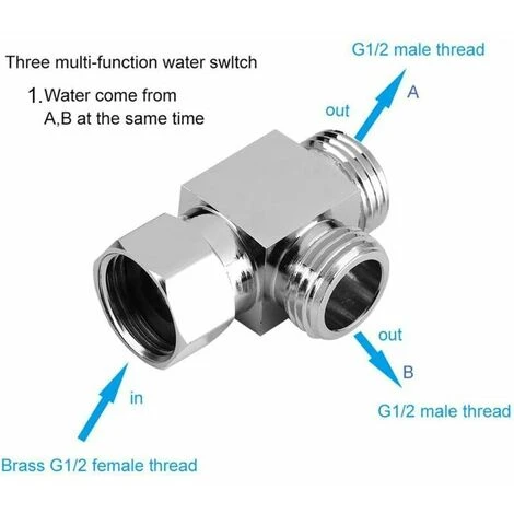 G1 / 2 Heavy Duty Shower Adapter, Diverter, Shower Diverter, For Home 4 G1 / 2 Heavy Duty Shower Adapter, Diverter, Shower Diverter, For Home - Image 2