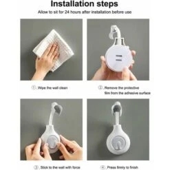 Bathroom Wall Mounted Shower Head Holder 360 Degree Adjustable Self Adhesive Shower Head Holder With Hook Holder, Gray -Bathroom Faucet Store 97102629 4