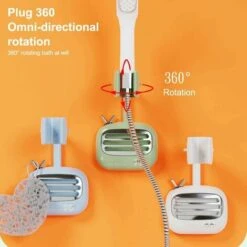 Bathroom Shower Head Holder Adjustable Wall Mount Holder 360 Degree Rotating Plastic Replacement Holder With Hanger, Orange -Bathroom Faucet Store 97102759 3