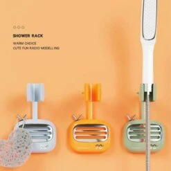 Bathroom Shower Head Holder Adjustable Wall Mount Holder 360 Degree Rotating Plastic Replacement Holder With Hanger, Orange -Bathroom Faucet Store 97102759 4