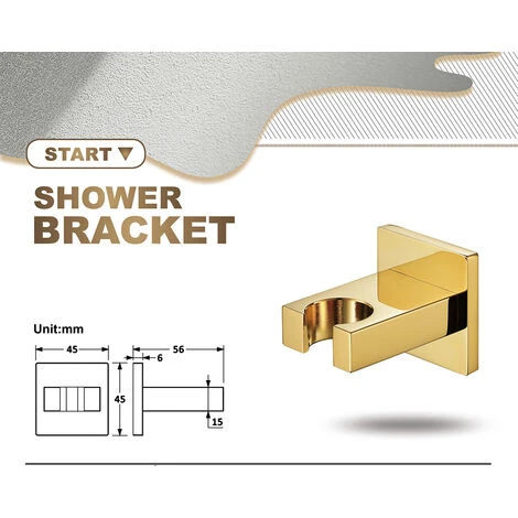Wall Mounted Shower Holder For Hand Shower, Brass, Suitable For Any Space In The Bathroom,Brushed Gold 5 Wall Mounted Shower Holder For Hand Shower, Brass, Suitable For Any Space In The Bathroom,Brushed Gold - Image 3