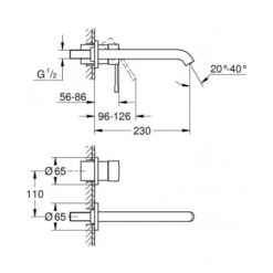 Grohe Essence Single Lever Basin Mixer Set 2-hole Basin Mixer Size L Hard Graphite Brushed + Concealed Body (19967AL1-SET) -Bathroom Faucet Store 97467462 4