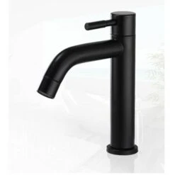 Bathroom Sink Faucet,Stainless Steel Single Basin Faucet,Elegant Retro Design,Matte Black Matte Black For Bathroom,Cold Single,Toilet -Bathroom Faucet Store 97811045 4